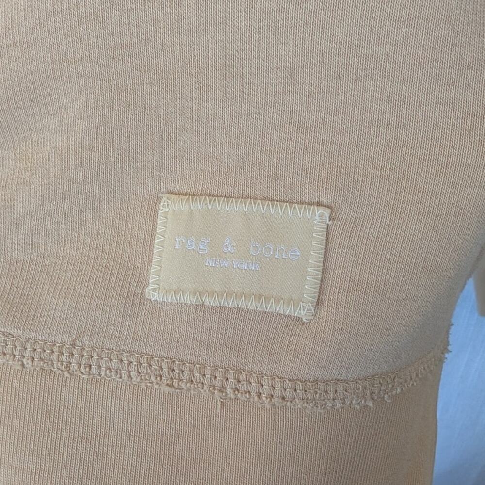 Rag & Bone Sweatshirt Womens M Beige Cotton Logo Crewneck Long Sleeve - Picture 6 of 14